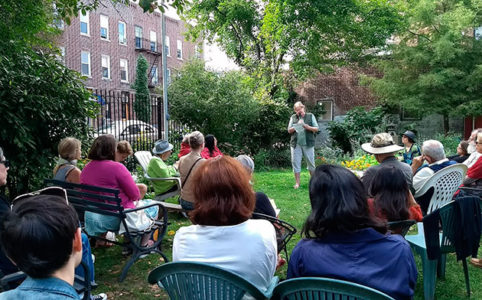 Reading in the East Fourth Street Community Garden