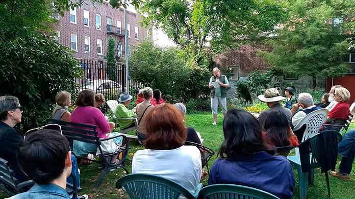 Reading in the East Fourth Street Community Garden